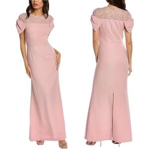 NWT JS Collections Size 6 Annalise Bow Mermaid Gown Pink